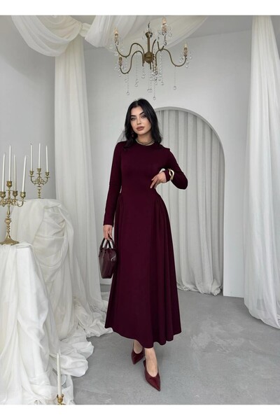 Julidress Piliseli Midi Uzun Boy Premium Kalem Abiye Davet Elbisesi