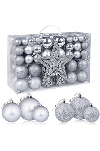 Other Set de ornamente XXL argintii pentru bradul de Crăciun - 101 piese, inc...