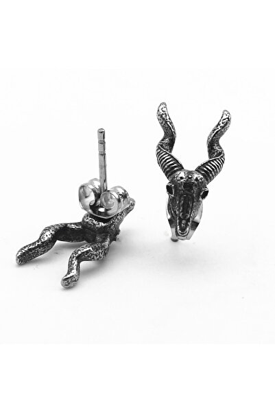 Viking Deer Design Nail 316L Stainless & Tarnish-Free Steel Earrings Pair