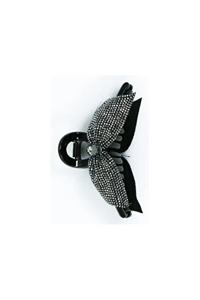 OEM Set 12 clesti pentru par, negru, 3x5x12cm, cu funda si strasuri