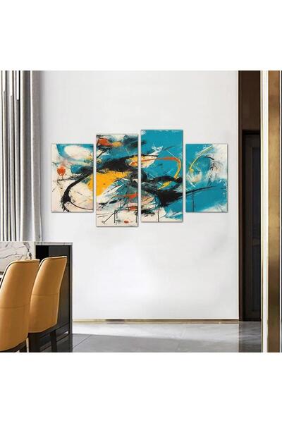 Generic لوحه جداريه مودرن فن تجريدي - 24045 - مقسمه أربعة قطع