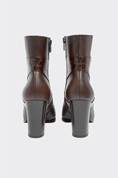 derinet Hakiki Deri Rugan Desenli Kadın Bot