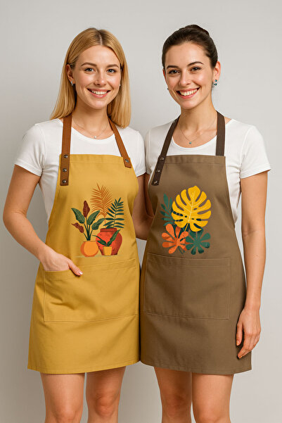 Hulganz Mutfak Önlüğü Seti 2'li Leke Tutmaz Su itici Kumaş Solmaz Baskı Monst...