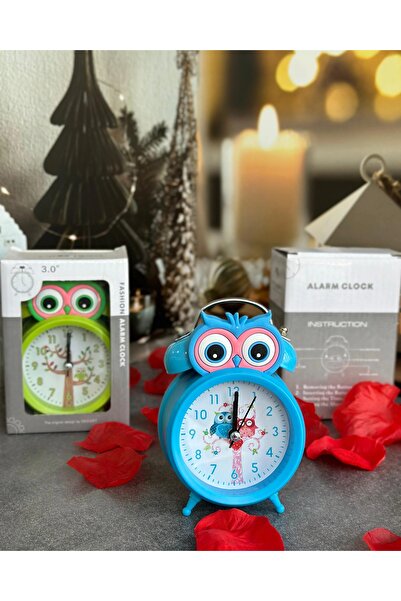 BENT Baykuş Temalı Çalar Saat Masa Üstü Çalar saat Yeşil