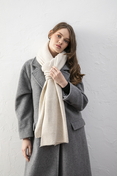 Wega Moda وشاح تريكو لامع من اللوريكس – وشاح تريكو فضي – إكسسوار شتوي أنيق ودافئ للنساء، وشاح نسائي ناعم