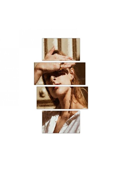 Generic لوحه جداريه مودرن رسمة إمرأه - 300953 - مقسمه أربعة قطع