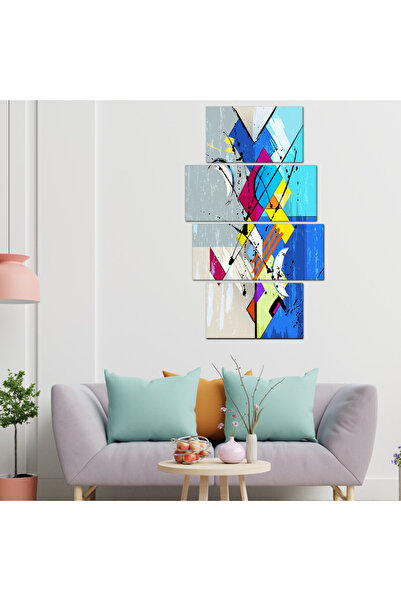 Generic لوحه جداريه - فن تجريدي - ٥٥٨ - مقسمه أربعة قطع