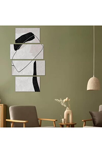 Generic لوحه جداريه مودرن فن تجريدي - 24098 - مقسمه أربعة قطع