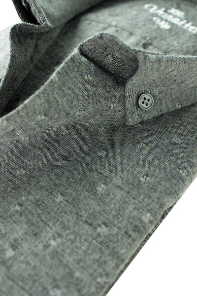 Varetta Plus Size Men's Green Wool Winter Shirt – Wide Cut Flannel Model with Pockets