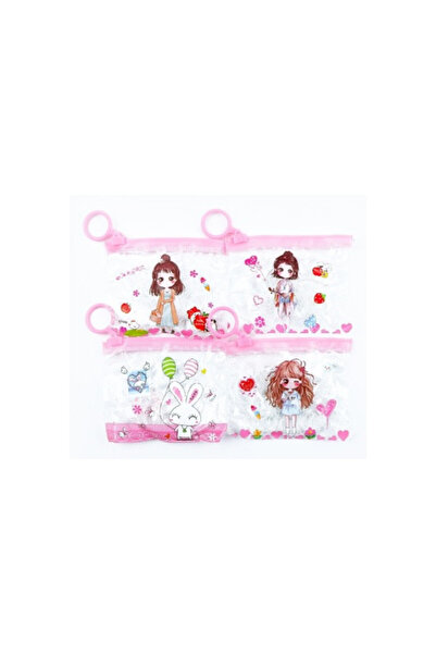 OEM Set 12 elastice de păr, transparente, roz, 0.2x1.5x1.5cm