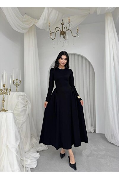 Julidress Piliseli Midi Uzun Boy Premium Kalem Abiye Davet Elbisesi