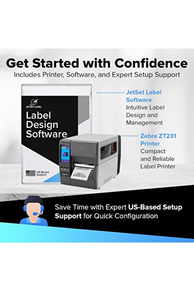 Zebra JetSet Label ZT231 (Zebra ZT230 Replacement) | Thermal Transfer & Direct Thermal 203 DPI