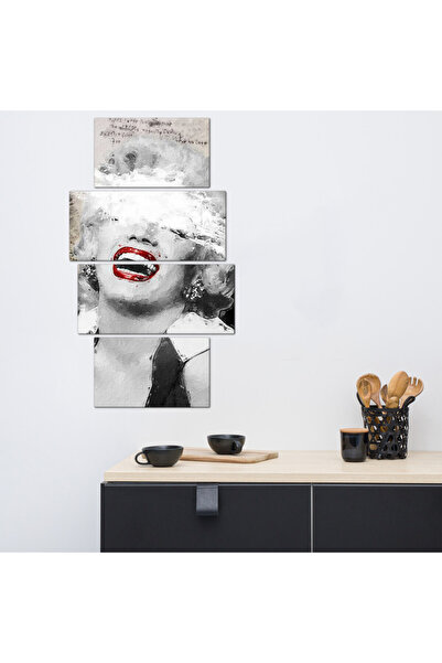 Generic لوحه جداريه - رسمة فنيه إمرأه - ٣٠٠٢٣ - مقسمه أربعة قطع