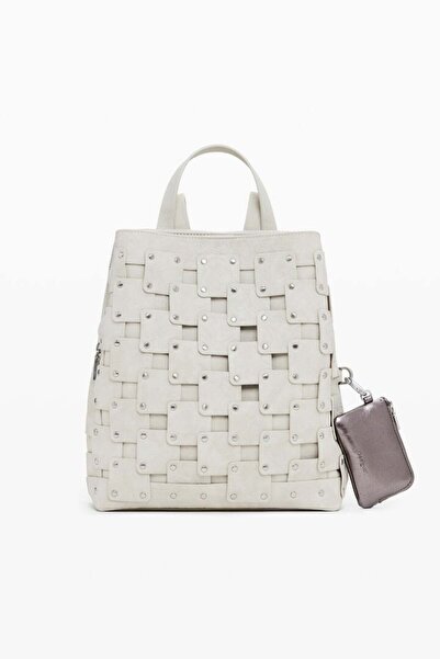 Desi Medium faux leather patch backpack