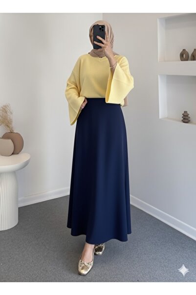 Blue Morpho Fusta Hijab din țesătură Scuba cu fermoar