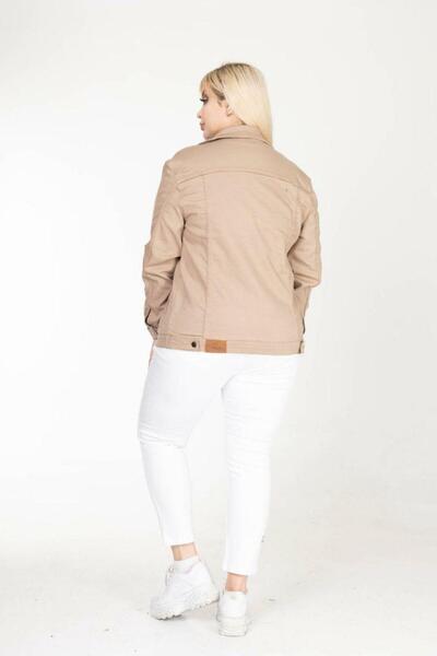 Işşıl 301-Памучна габардинна спортна яке с разтеглив материал за големи размери