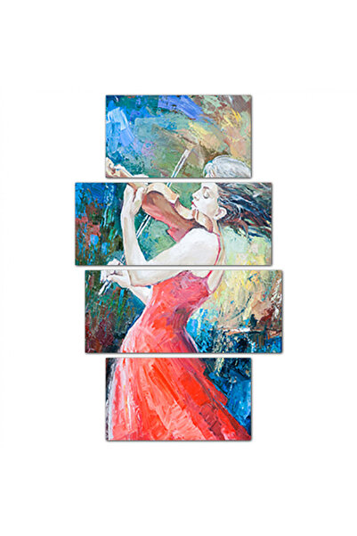 Generic لوحه جداريه - إمرأه تعزف الكمان - 1533 - مقسمه أربعة قطع