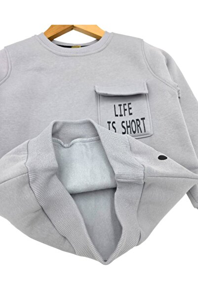 Ege Bebek Boys' 3-Strand Sharded Winter Tracksuit Set / 2-10 Years Old / Boys' Sweatshirt, Trackpants