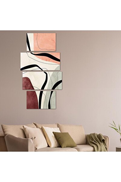 Generic لوحه جداريه مودرن فن تجريدي - 24107 - مقسمه أربعة قطع