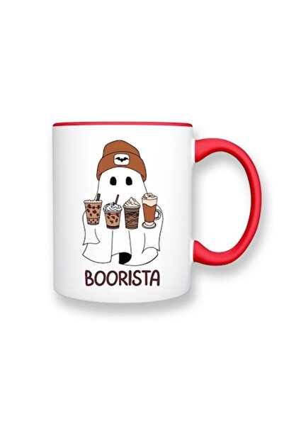 OEM Personalized Mug with Message: 'Boorista', Betaprint, White with Red Interior, 330ml