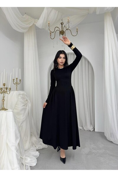 Julidress Piliseli Midi Uzun Boy Premium Kalem Abiye Davet Elbisesi