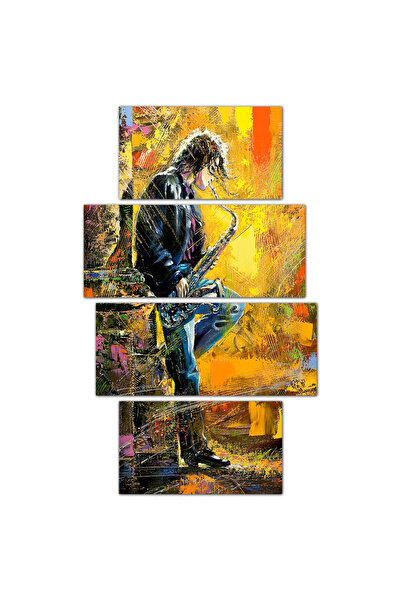 Generic لوحه جداريه - شاب يعزف البوق - ٩١٥ - مقسمه أربعة قطع