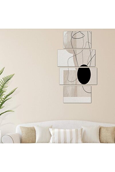 Generic لوحه جداريه مودرن فن تجريدي - 24121 - مقسمه أربعة قطع