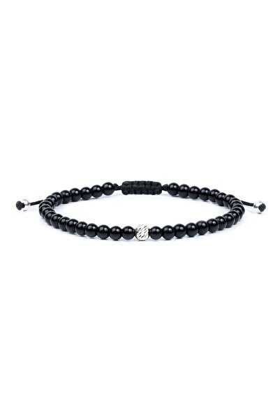 Velar Bracelets Bratara din Snur cu Onix si Bile din Argint 925