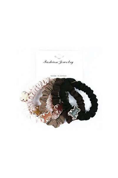 OEM Set of 12 satin hair ties with teddy bear charm, multicolor, 5 pieces/set...