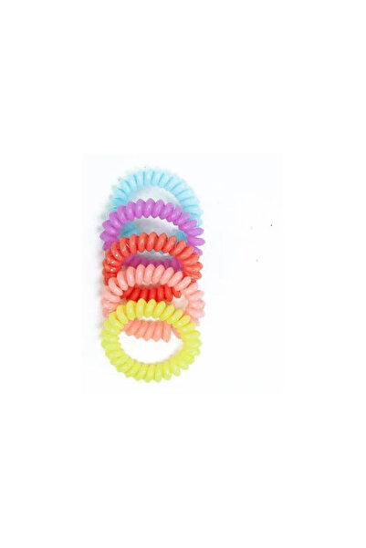 OEM Set elastice mari de păr tip spirală, 12 seturi x 5 buc, multicolor, dimensiuni 4.5cm