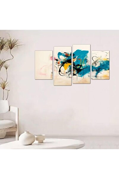 Generic لوحه جداريه مودرن فن تجريدي - 24065 - مقسمه أربعة قطع