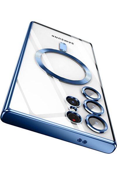 UnDePlus Samsung Galaxy S25 Ultra Kılıf Magsafe Kamera Lensli Korumalı Şeffaf Silikon Kapak
