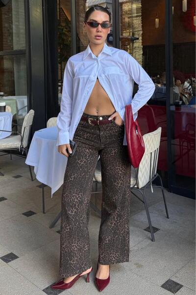 Madmext White Straight Cut Buttoned Women's Shirt Mg2583