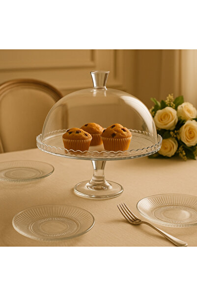 Pasabache Turkish crystal base cake stand with laser engraving Size 35 cm