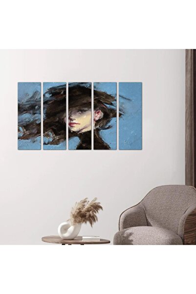 Generic Wall panel, artwork of a woman - 24577 - divided into five equal pieces