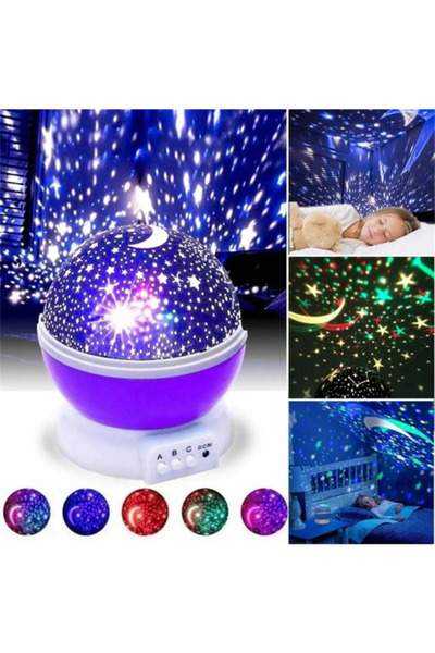 360° Rotating Starry Sky Floodlight Night Light USB Connected Color Changing Atmosphere Light