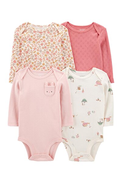 Carter's Baby Girl Long Sleeve 4-Piece Bodysuit
