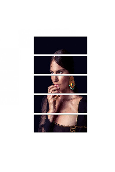 Generic Modern wall panel, drawing of a woman - 300955 - divided into five equal pieces