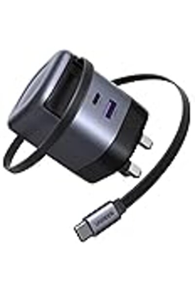 Ugreen 145W Retractable Car Charger With Built-in 60W USB-C Cable 70cm, 3*USB C+1*USB A Super Fast C