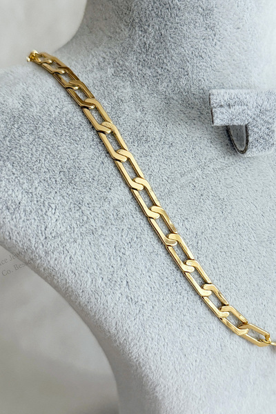 Bessence Jewelry Co Xuping 14K Gold Kaplama Modern Edge Model VIP Çelik Kolye