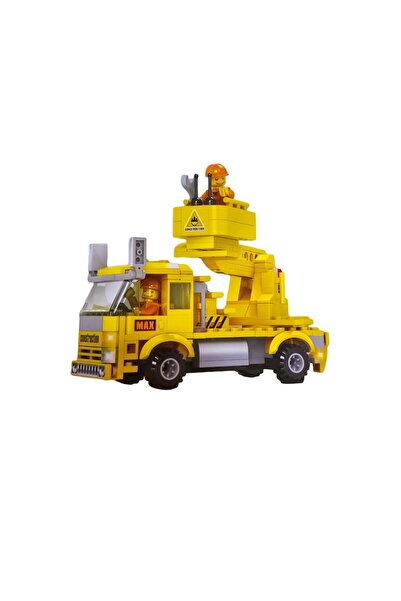 Doty Construction Set Engineer Cars 2 in 1, Excavator and Utility Truck with Lift, 2 Figures, 230 Pieces,