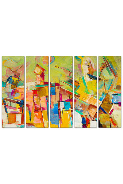 Generic Wall panel - abstract art print - abs109 - divided into five equal pieces