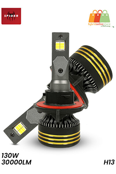Spider مصابيح أمامية LED M8 PRO H13، 130 واط، 30000 لومن - 6500 كلفن، IP65، ف...
