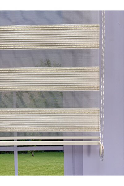 donatti perde ANKA Serisi Gold Simli Zebra Perde – Gündüz Gece Kullanım, Stor Mekanizmalı