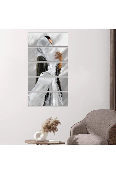 Generic Wall panel of a woman - 24553 - divided into five equal pieces