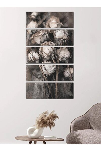 Generic Modern rose wall panel - 25507 - divided into five equal pieces