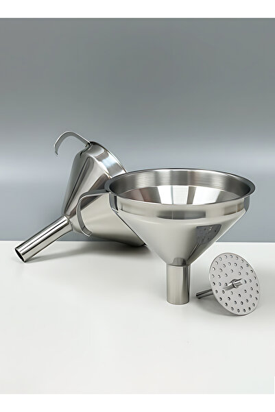 Bisbell مجموعة قمع من الفولاذ المقاوم للصدأ مكونة من قطعتين (13 سم و10 سم) تت...