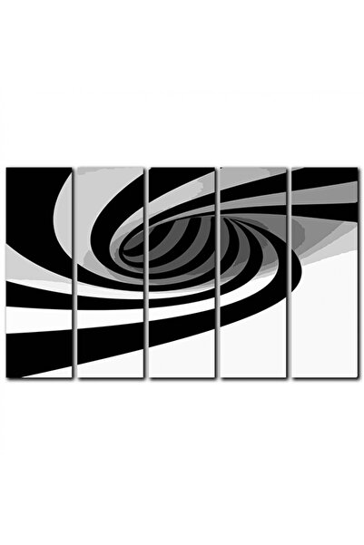 Generic Wall panel - black and white lines - 117 - divided into five equal pieces