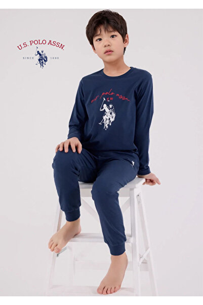 U.S. Polo Assn. Erkek Çocuk Baskılı %100 Pamuk Pijama Takımı L1.USP.223.3.001