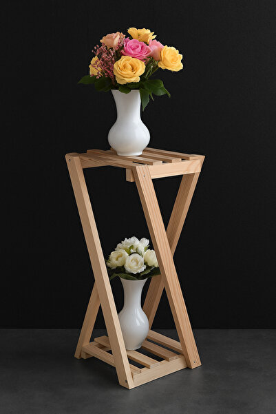 ONFU PREMİUM ONFU Ahşap Dekoratif Çiçek Standı